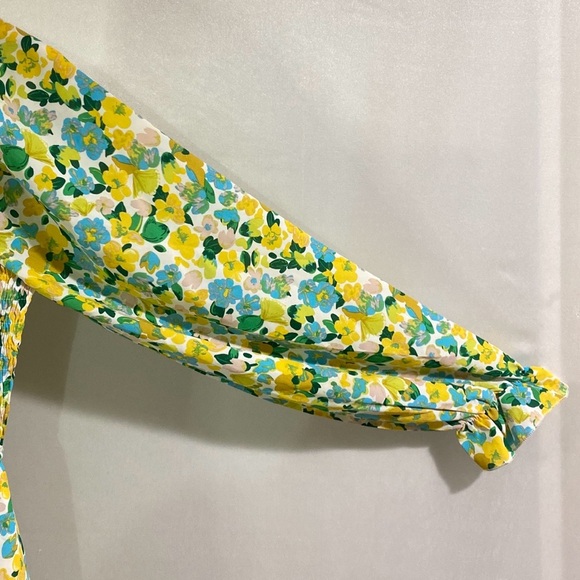 Women's Small White & Yellow Floral Dress - Picture 10 of 12